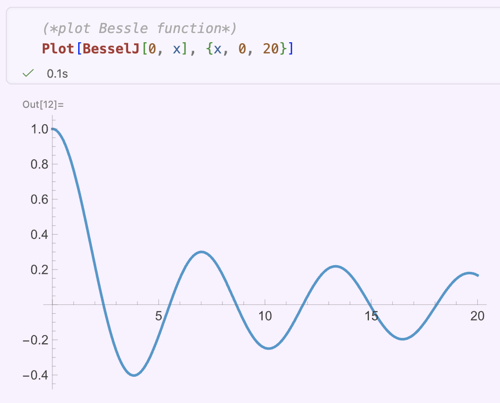 Wolfbook notebook showing ghost-text-generated code running successfully