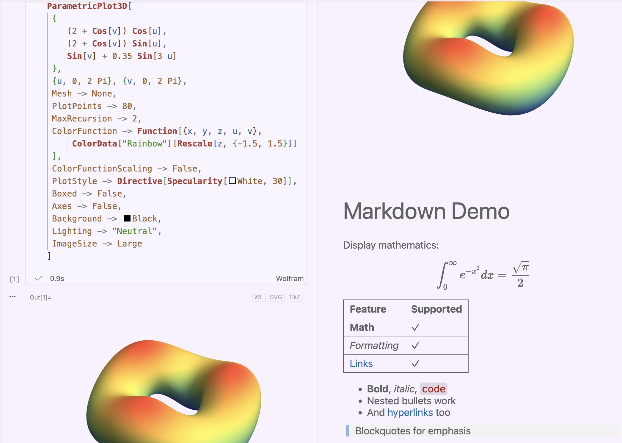Wolfbook notebook open in VS Code split view — two panes of the same file